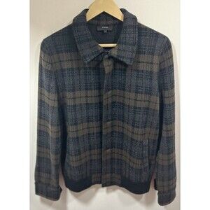 Vince Plaid Wool BLEND Jacket Women’s Size Small Gray